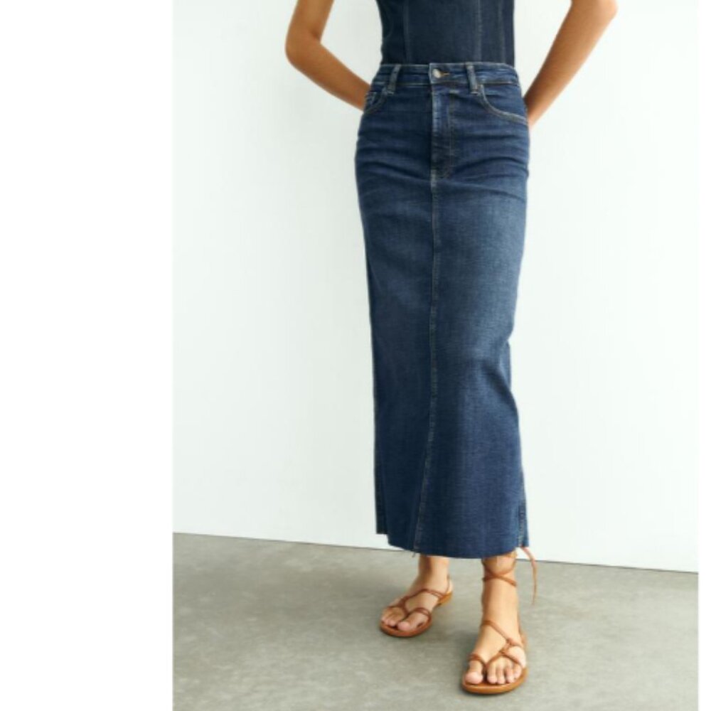 COO? Zara - High Waisted Denim Skirt - L - Picture 2 of 11